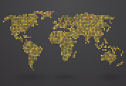 Fototapeta Gold World Map 24778